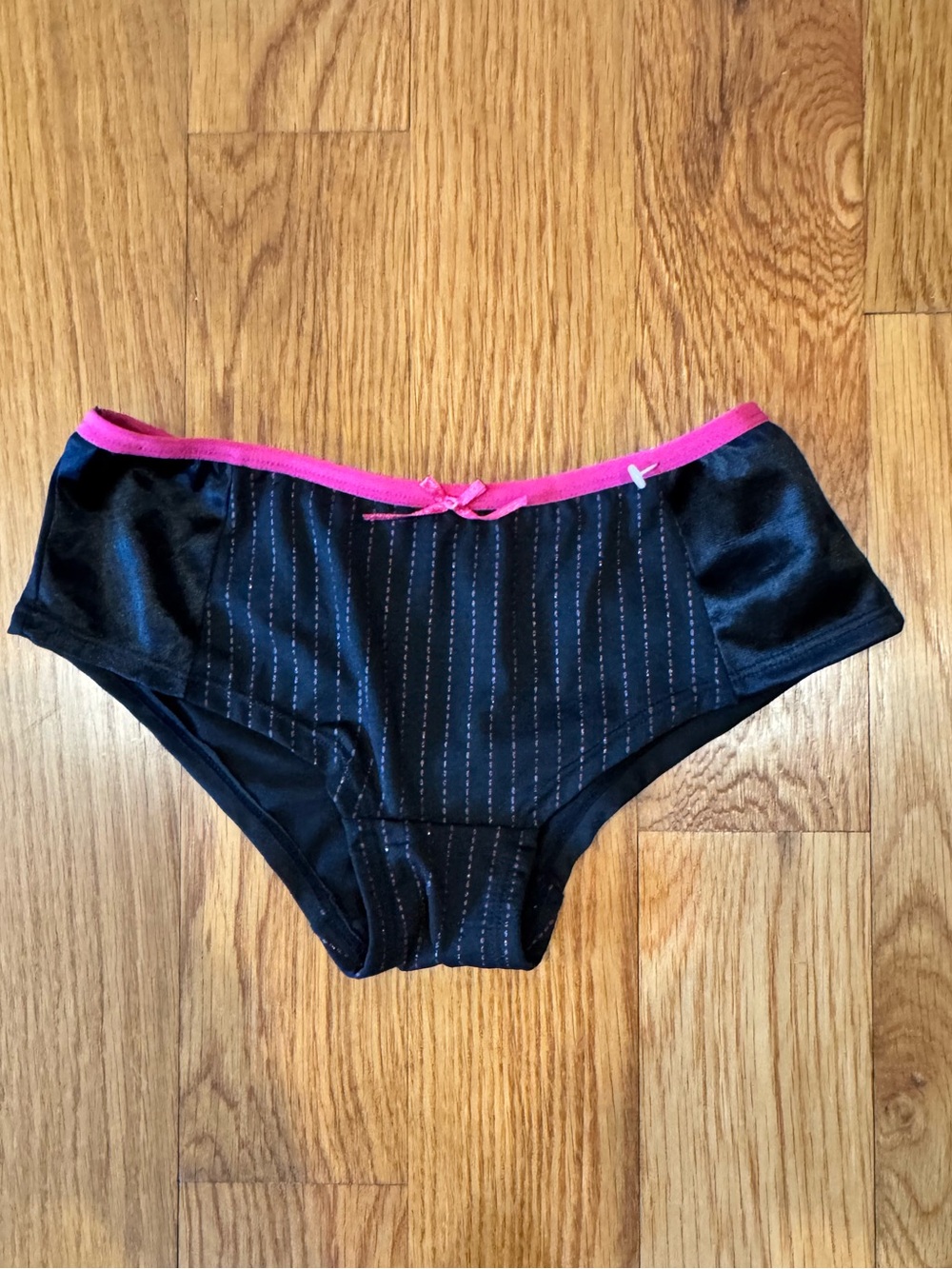 Nature Intimates Black Hipster Stripes Briefs Pink Trim Underwear Small XS